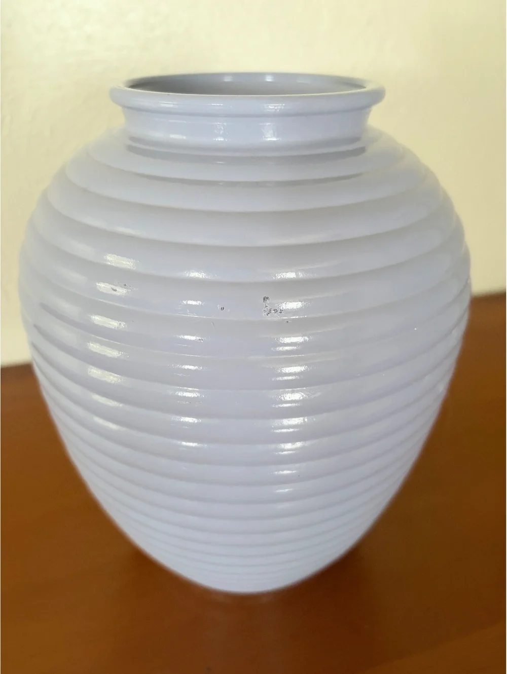 Ceramic Vase MCM Beehive Light Purple Ribbed H: 8
